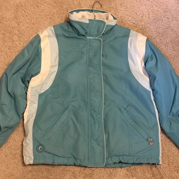 Retro Two Tone Blue Snowboarding Jacket - Picture 12 of 16